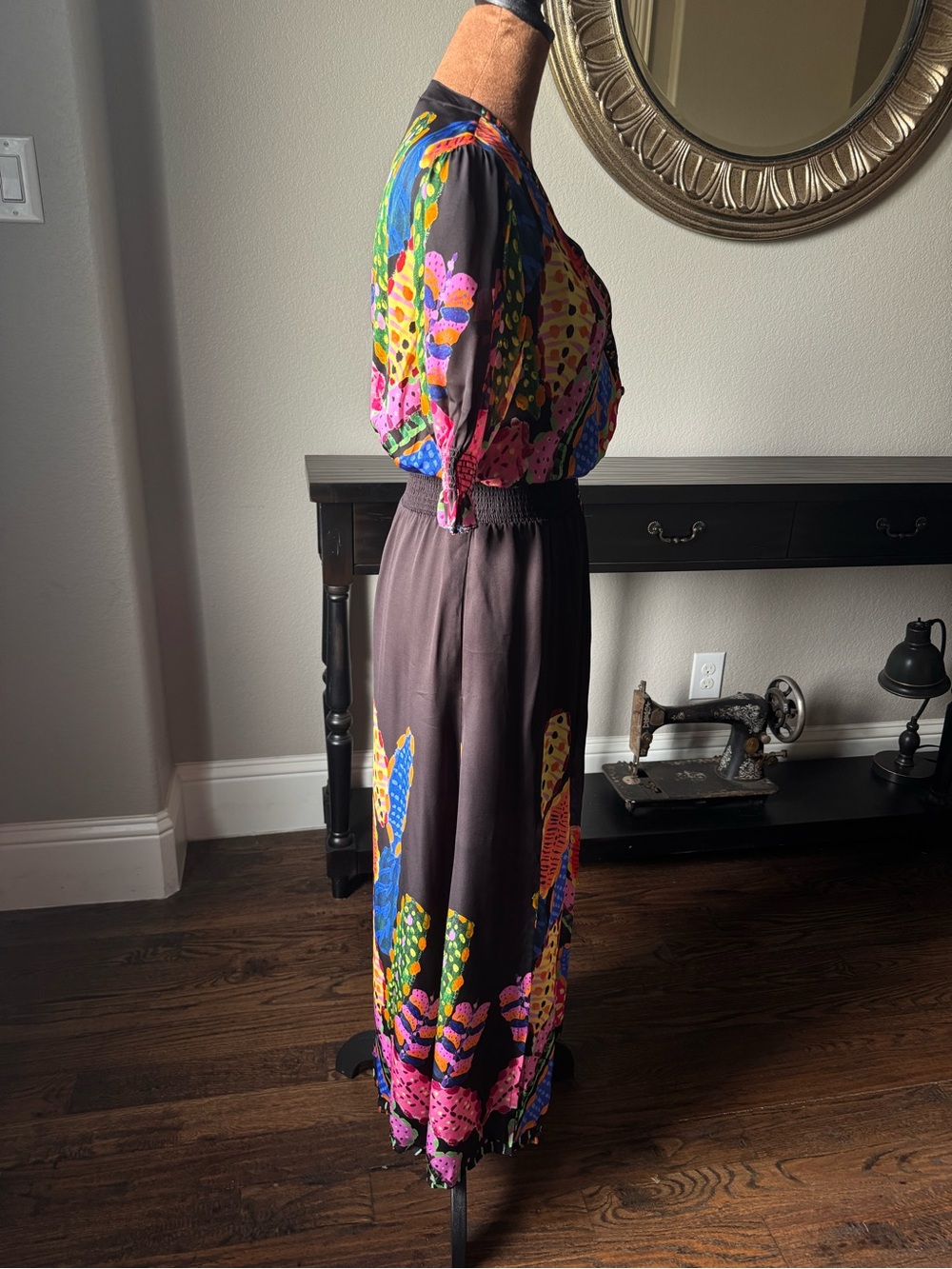 ecru Kidman Maxi Dress - Abstract Coral Reef - XS - Smocked waist - Picture 14 of 16